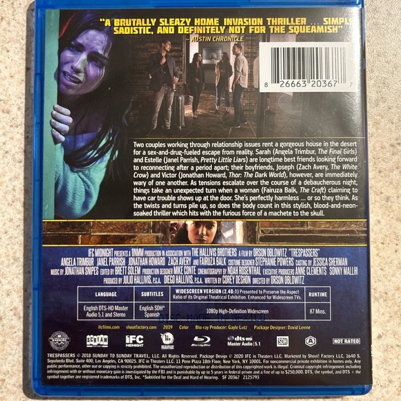 Trespassers Blu-ray Disc by - Blue Case - Picture 3 of 3